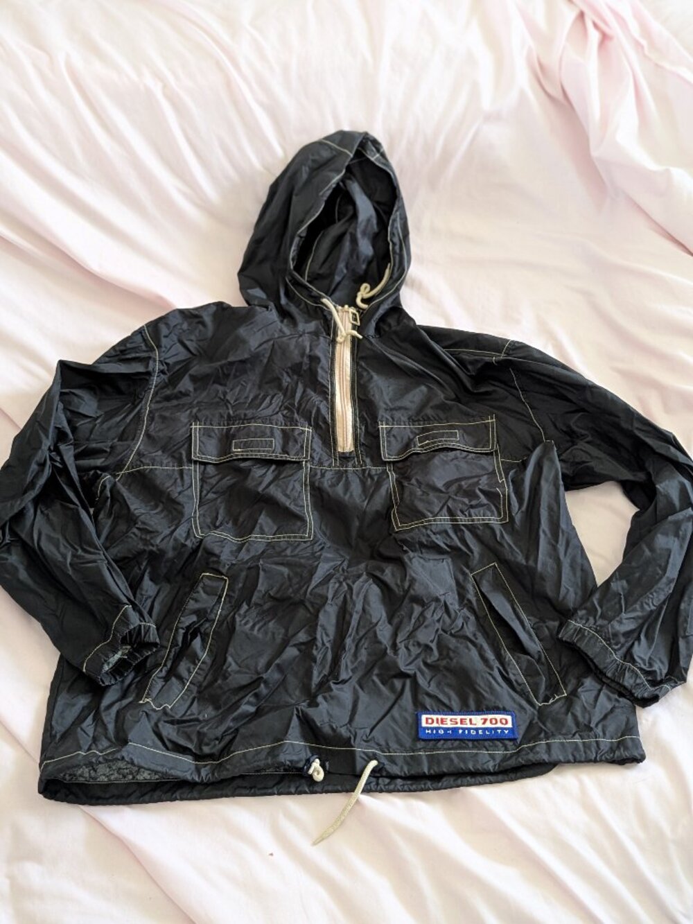Diesel Black Starnylon Anorak Jacket Size M